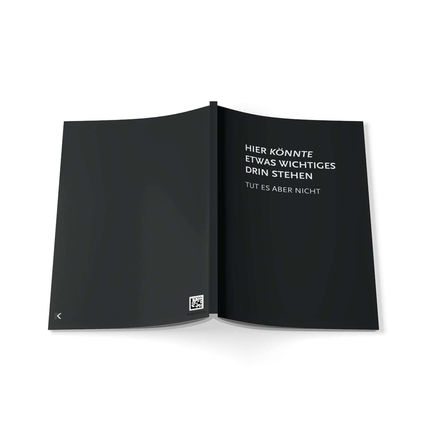 Hier könnte etwas wichtiges drin stehen - tut es aber nicht | Softcover Notebook, A5