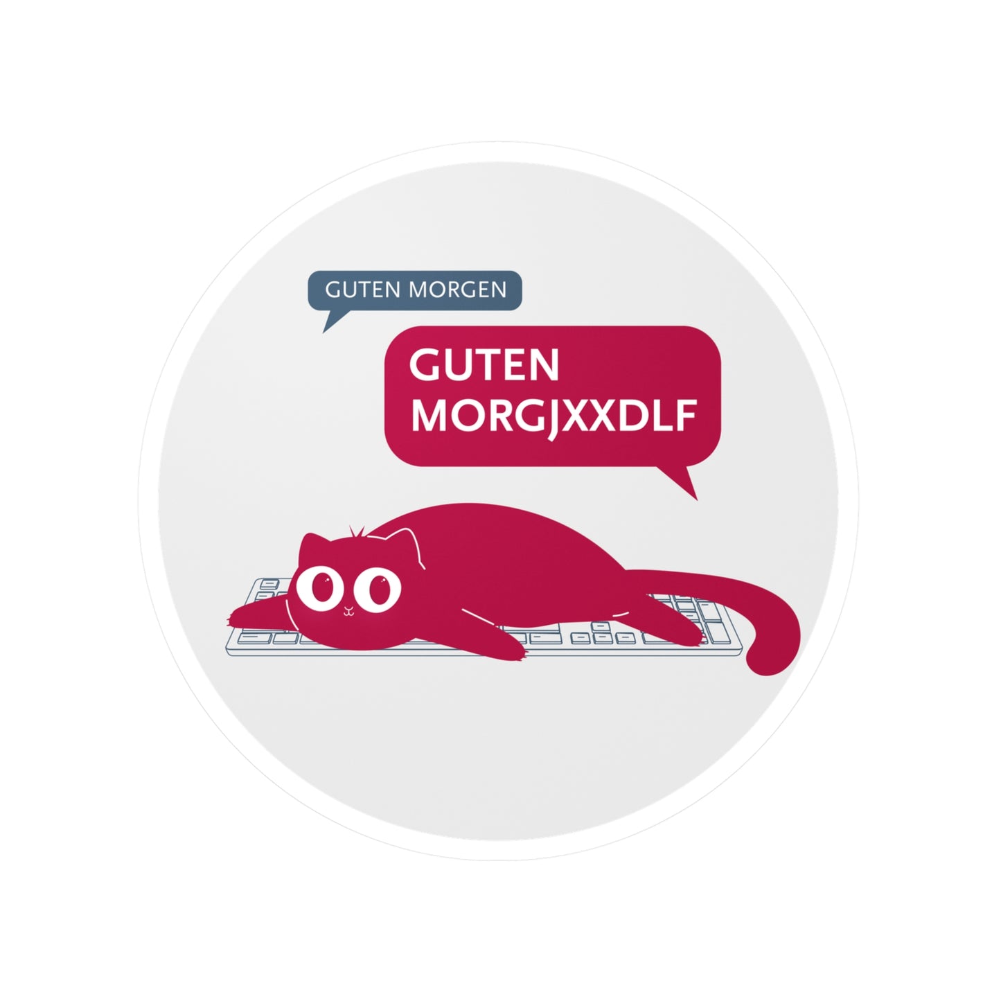 Sticker Katze liegt auf Tastatur